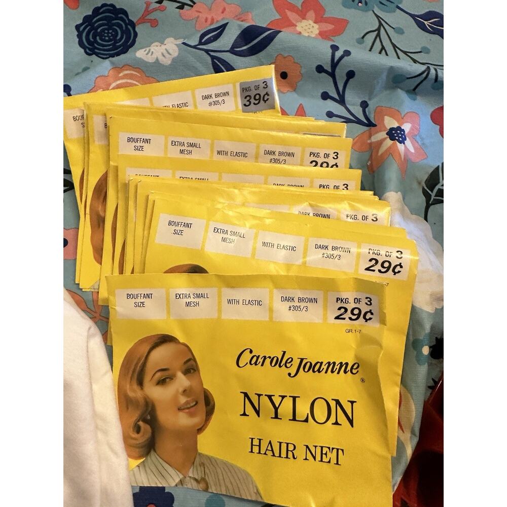 French Type Mesh Hair Net Bouffant Size Dark Brown 50s 60s Lot Of 12 Packs